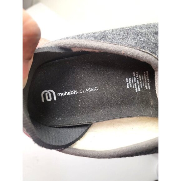 Mahabis Classic Women's Wool Slippers Rubber Soles In Charcoal Size 40 - Picture 9 of 12